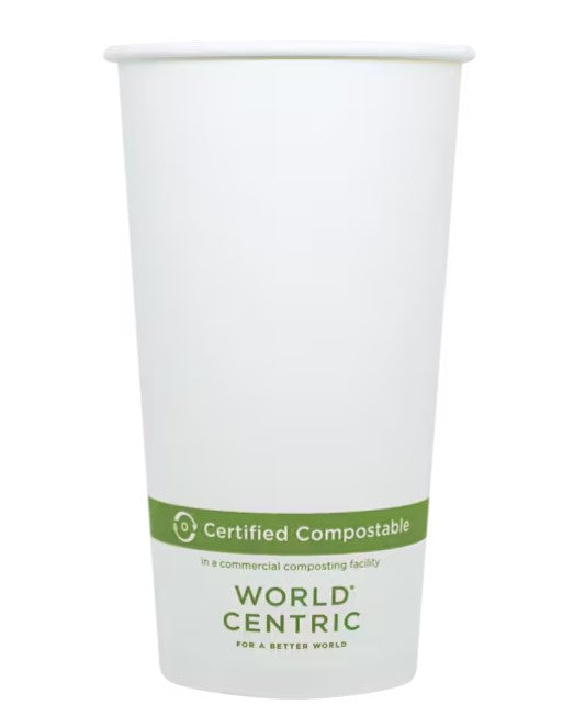 Sleeve of 20 oz FSC Paper Hot Cup, White 50 Count Sleeve