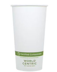Sleeve of 20 oz FSC Paper Hot Cup, White 50 Count Sleeve