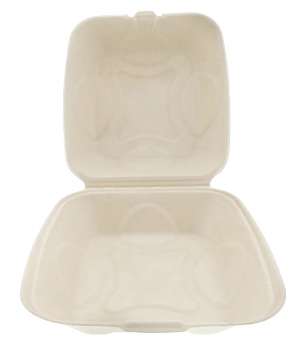 8 x 8 x 2.5in Clamshell - Sugarcane 200 Count Case