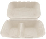 9 x 6 x 3in 2-Section Clamshell - Sugarcane 250 Count Case