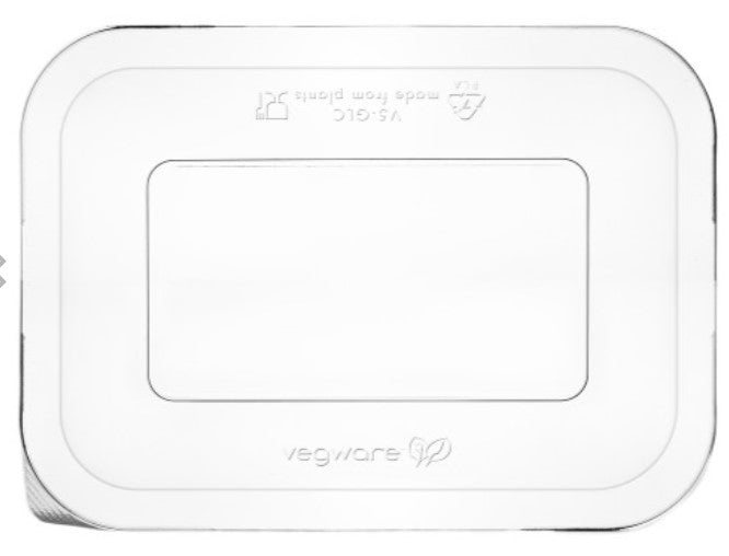Compostable Flat Lid Fits Rectangular Tray