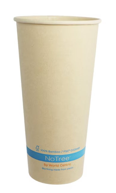 22 oz NoTree Paper Cold Cup, Natural 1000 Count Case