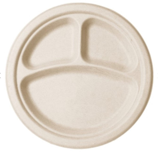 C / 9in-3 Compartment Plate 500 count case