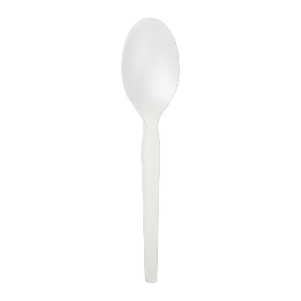 6.5in CPLA Spoon - White Cutlery - CPLA Primeware 
