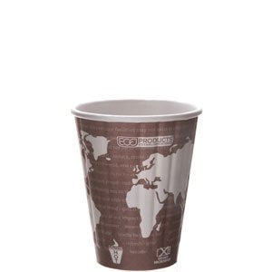 Sleeve of 8oz Insulated Hot Cups World Art