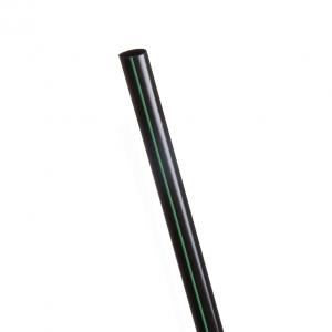 7.75in Black GreenStripe Unwrapped Straw 8mm diameter